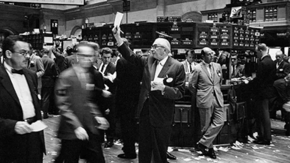 Photo of the trading floor on Wall Street.