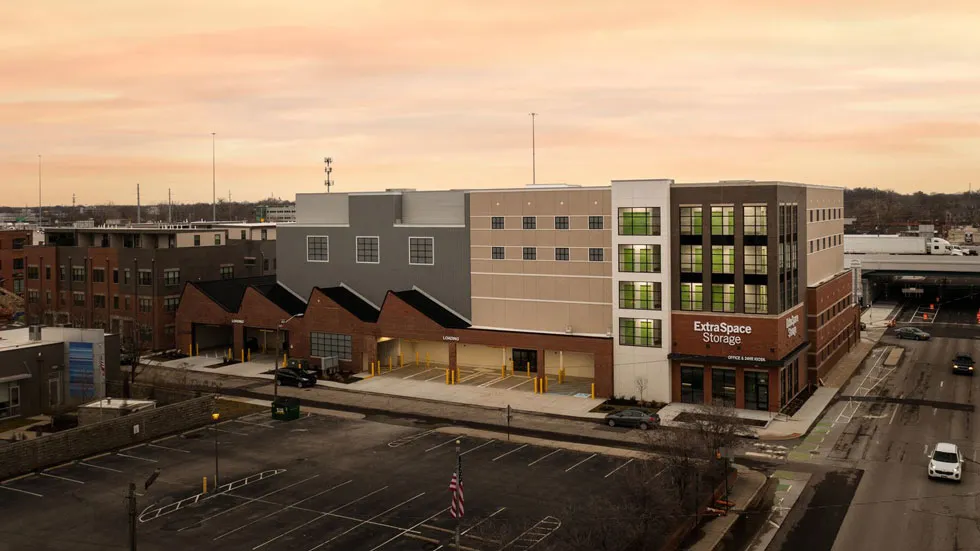 In downtown Indianapolis, a former hosiery factory was converted with one-half of the space devoted to housing and the other self-storage units. 
