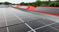 solar panels on a Public Storage rooftop